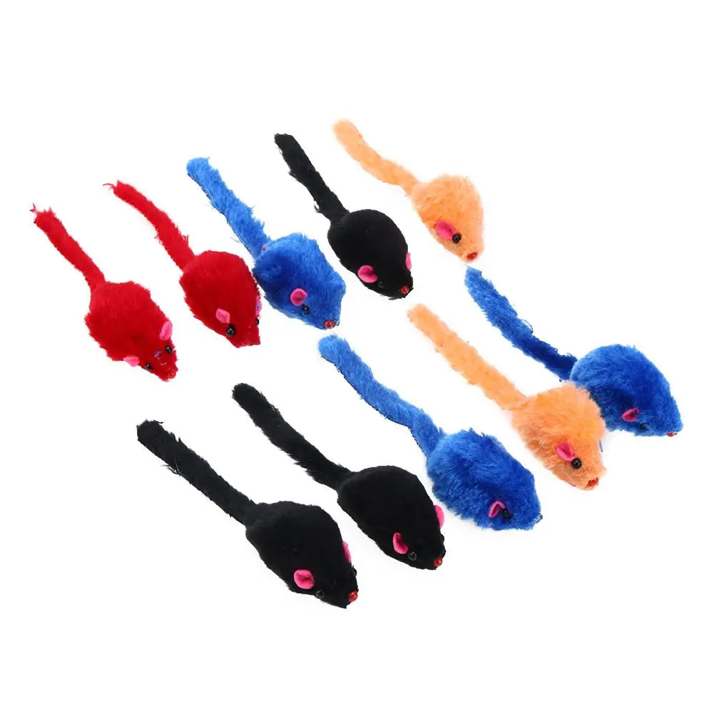 10pcs/lot Mini Colorful Cat Toys Plush False Mouse Toys for Cats Kitten Animal Funny Playing Cat Products Pet Cat Supplies