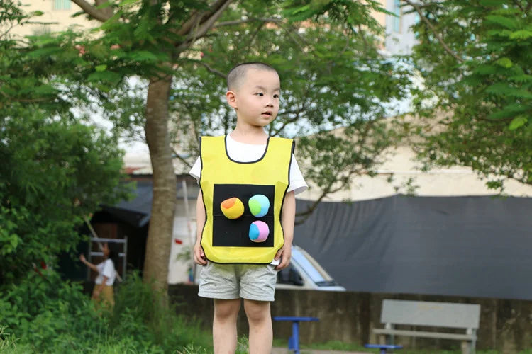 Outdoor Sport Game Props Vest Sticky Jersey Vest Game Vest Waistcoat With Sticky Ball Throwing Toys For Children Kids Sports Toy