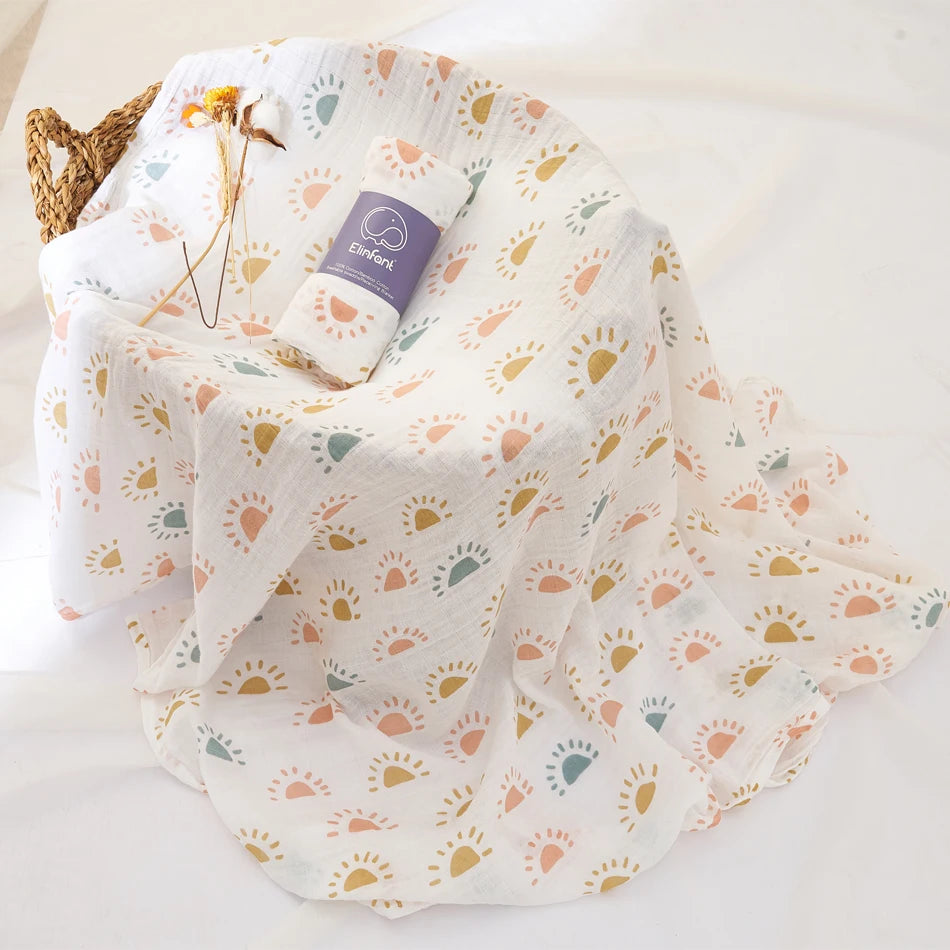 100% cotton 120*110cm 2 Layers Newborn Baby Muslin Swaddle Blankets