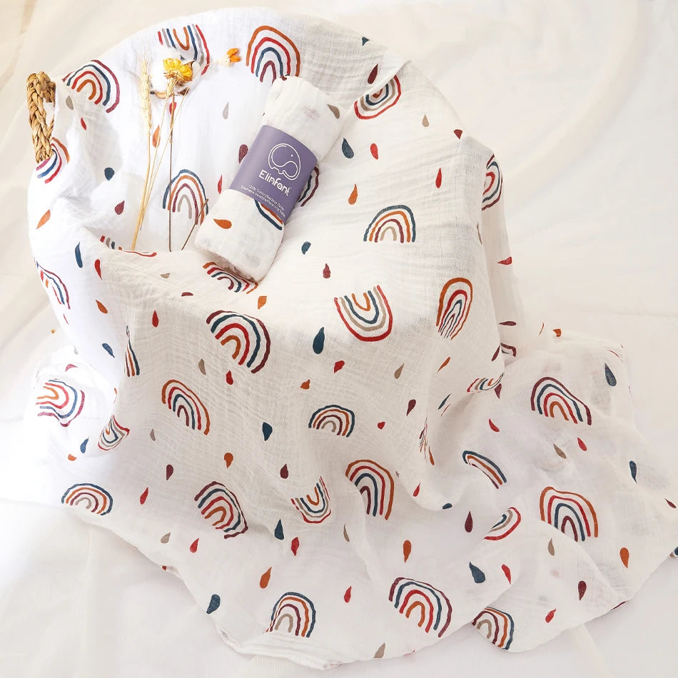 100% cotton 120*110cm 2 Layers Newborn Baby Muslin Swaddle Blankets