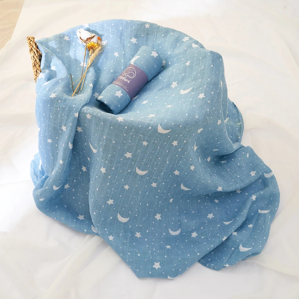 100% cotton 120*110cm 2 Layers Newborn Baby Muslin Swaddle Blankets