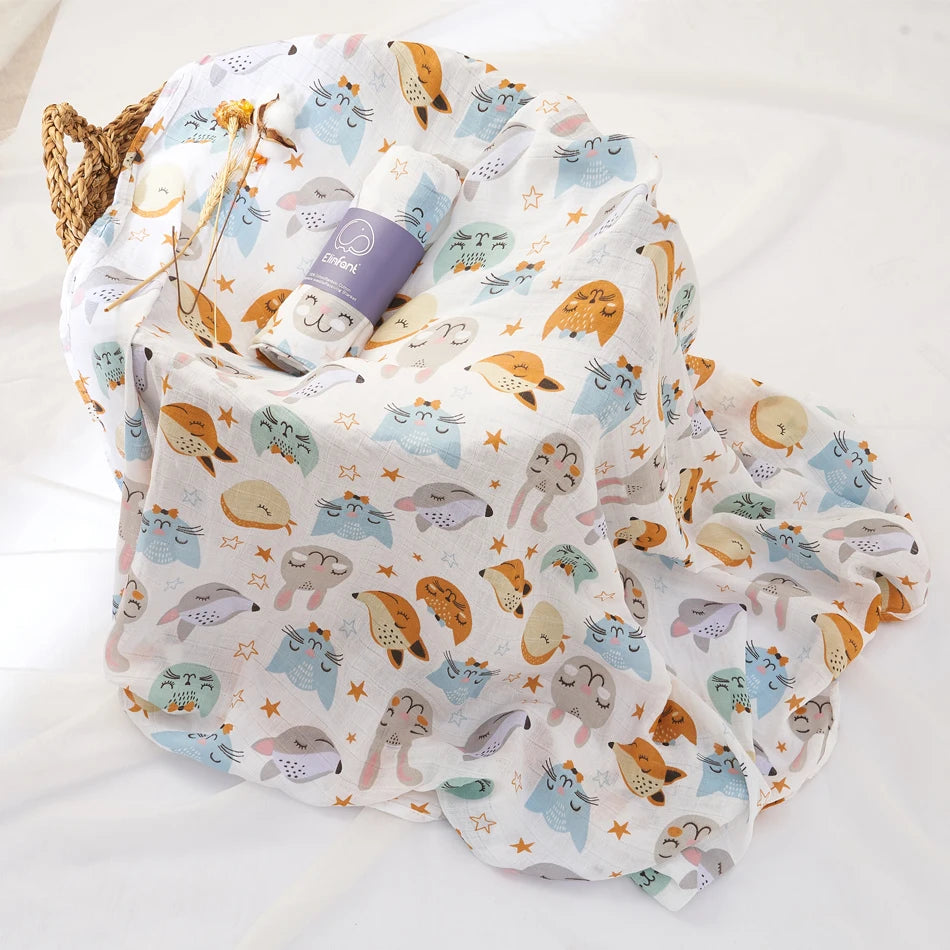 100% cotton 120*110cm 2 Layers Newborn Baby Muslin Swaddle Blankets