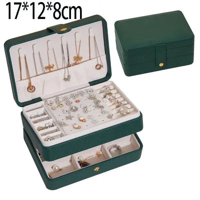 2021 Newly Jewelry Storage Box Large Capacity Portable Lock With Mirror Jewelry Storage Earrings Necklace Ring Jewelry Display