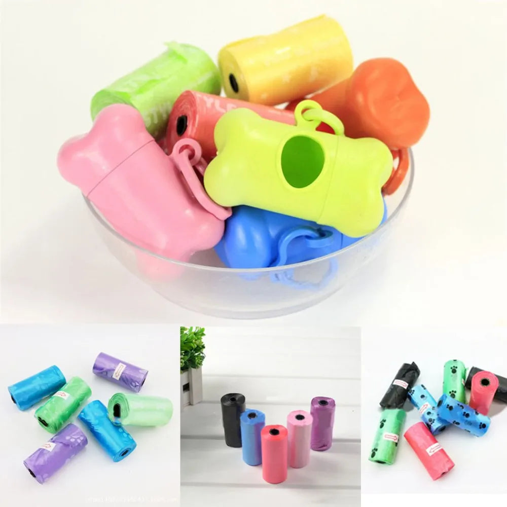 Pet Dog Poop Bags Box Colorful Portable Bone-shaped Rubbish Bag Poo Storage Box(Without Bags) Practical