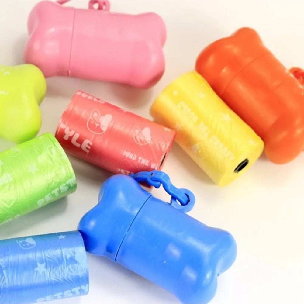 Pet Dog Poop Bags Box Colorful Portable Bone-shaped Rubbish Bag Poo Storage Box(Without Bags) Practical