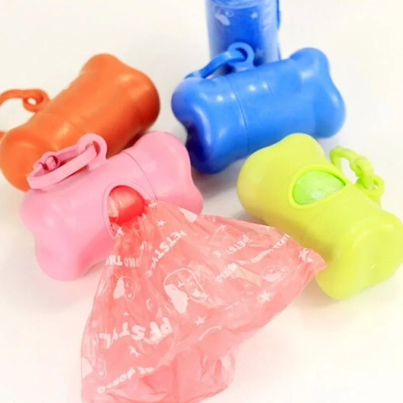 Pet Dog Poop Bags Box Colorful Portable Bone-shaped Rubbish Bag Poo Storage Box(Without Bags) Practical