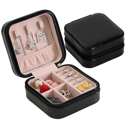 2021 Newly Jewelry Storage Box Large Capacity Portable Lock With Mirror Jewelry Storage Earrings Necklace Ring Jewelry Display