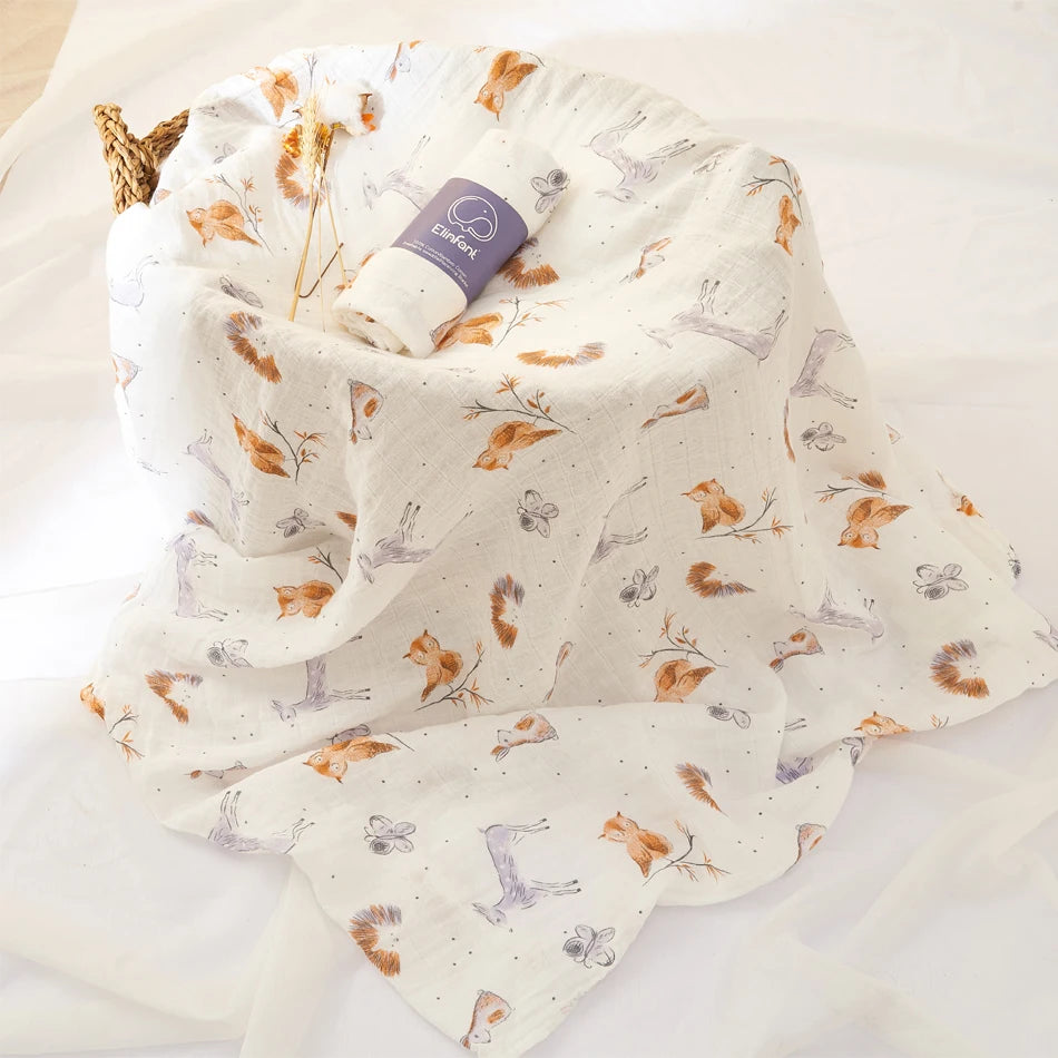 100% cotton 120*110cm 2 Layers Newborn Baby Muslin Swaddle Blankets