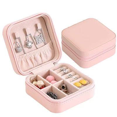 2021 Newly Jewelry Storage Box Large Capacity Portable Lock With Mirror Jewelry Storage Earrings Necklace Ring Jewelry Display