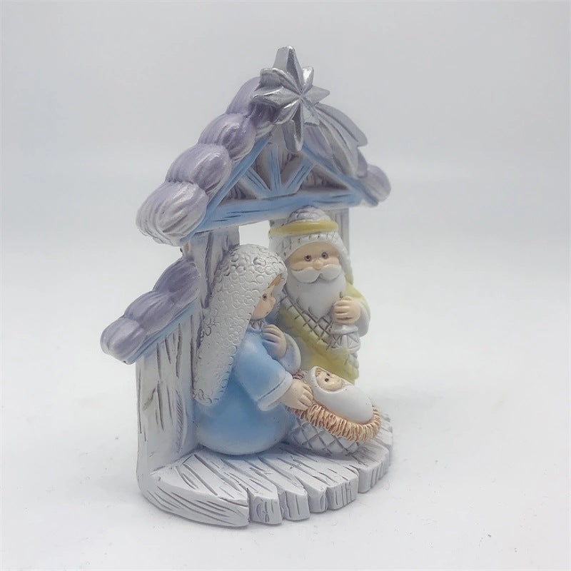 Religious Ornaments Holy Family Christmas Tree Decoration Cute Cartoon Resin Gifts