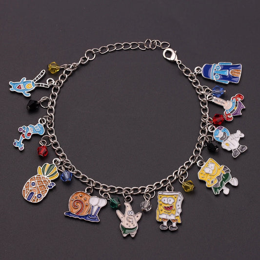 Cartoon Anime Charm Bracelet Cute Figures Pendant Accessories for Women Girl Gift Patrick Star Bracelets