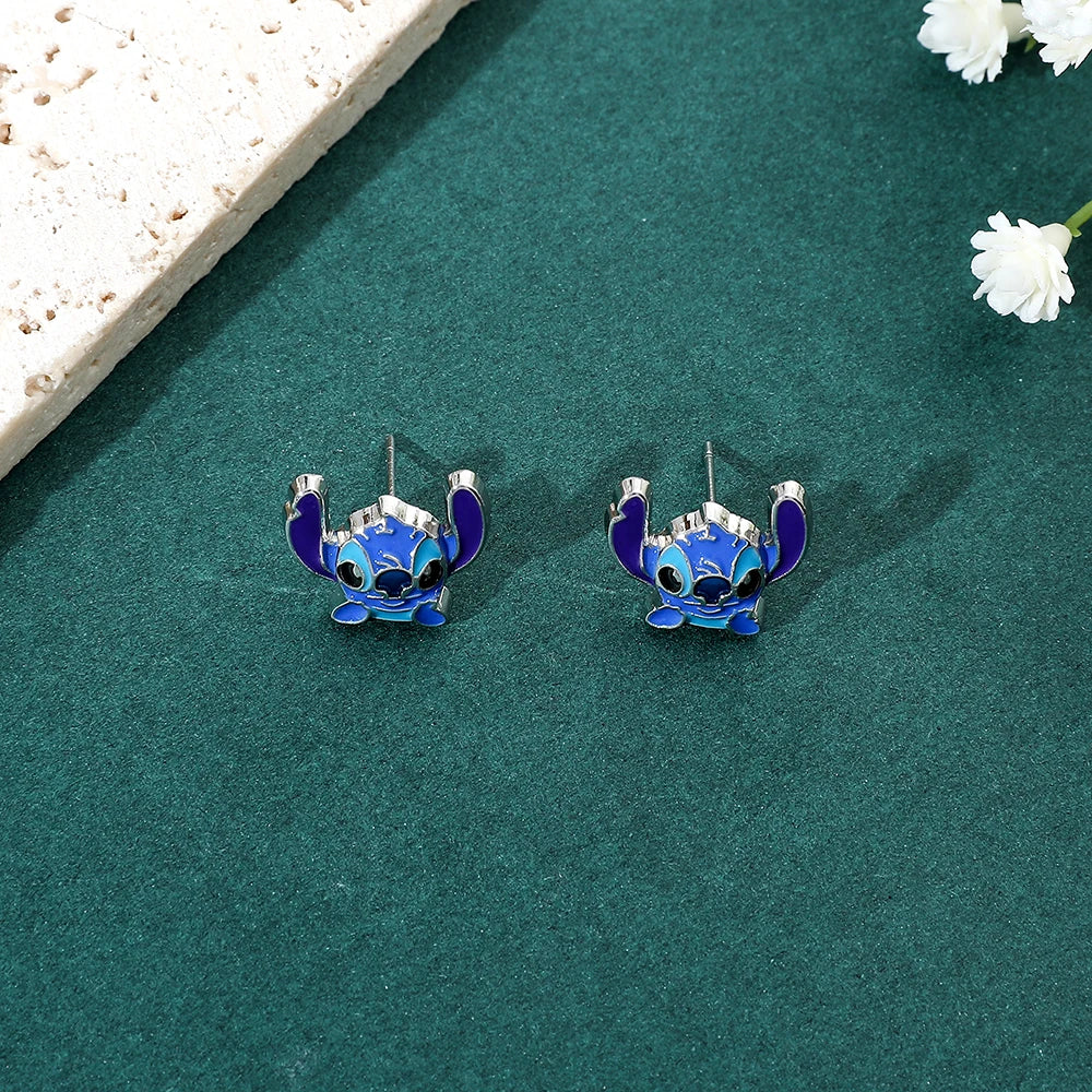 Silver Plating Stitch Earrings Lilo & Stitch Ear Pendant for Girl Party Gifts Accessories