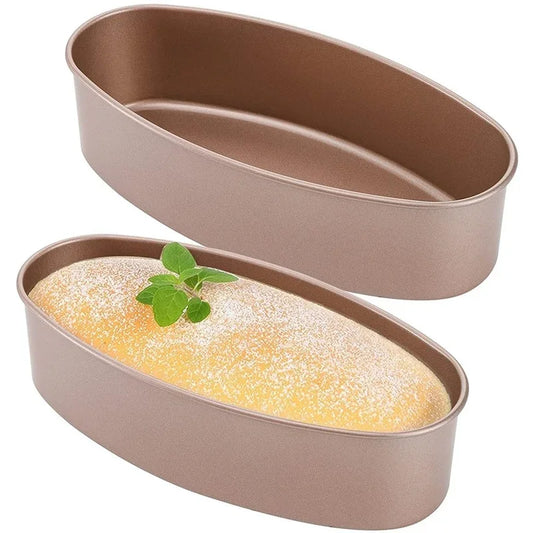 23CM Oval Nonstick Pans Carbon Steel Cake Mold Cheesecake Bread Loaf Pan Baking Mould Pie Tin Tray Bakeware Tool Accessories