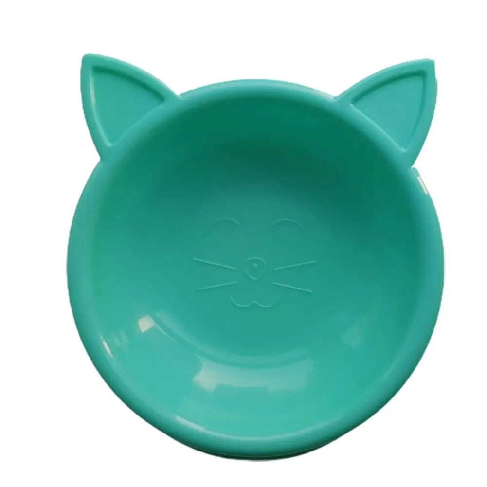 Pets Food Bowl Cat Face Shape Large Capacity Feeding Dish Solid Color Cat Food Bowl Pet Water Drinking Feeder for Small Dog Bowl