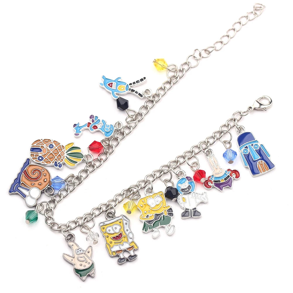 Cartoon Anime Charm Bracelet Cute Figures Pendant Accessories for Women Girl Gift Patrick Star Bracelets