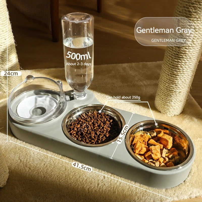 Pet Supplies Cat Drinker Automatic Feeders Food Bowl Dishes Water Fountain Cat Kibble Dispenser Pet Accessories Goods For Cats