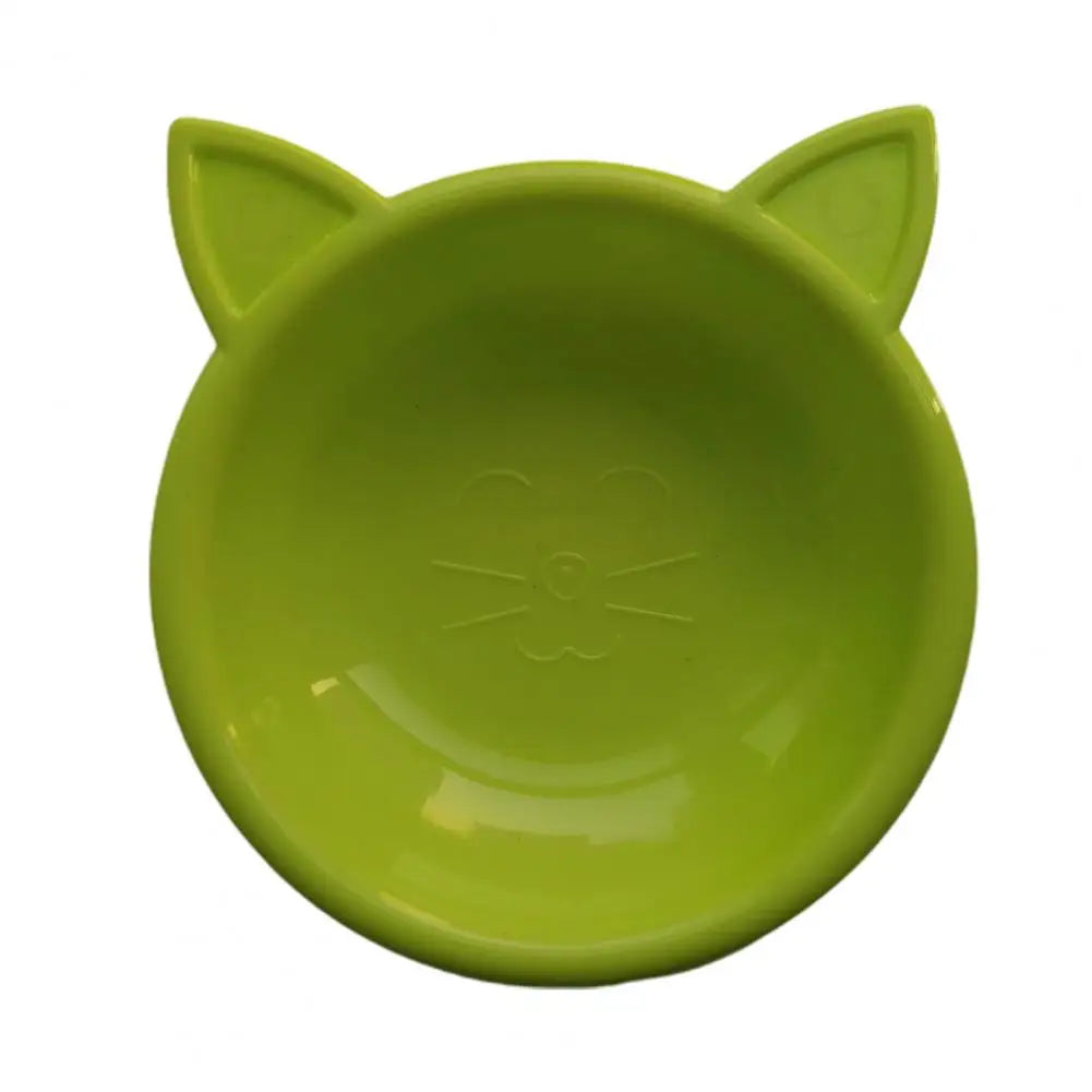 Pets Food Bowl Cat Face Shape Large Capacity Feeding Dish Solid Color Cat Food Bowl Pet Water Drinking Feeder for Small Dog Bowl