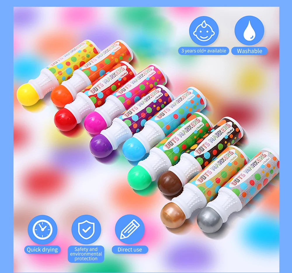 Ohuhu Washable Large Dot Makers Bingo Pen Mini Graffiti Flowing Pen Washable Paint Signature Pen Watercolor Pen Painting Tools