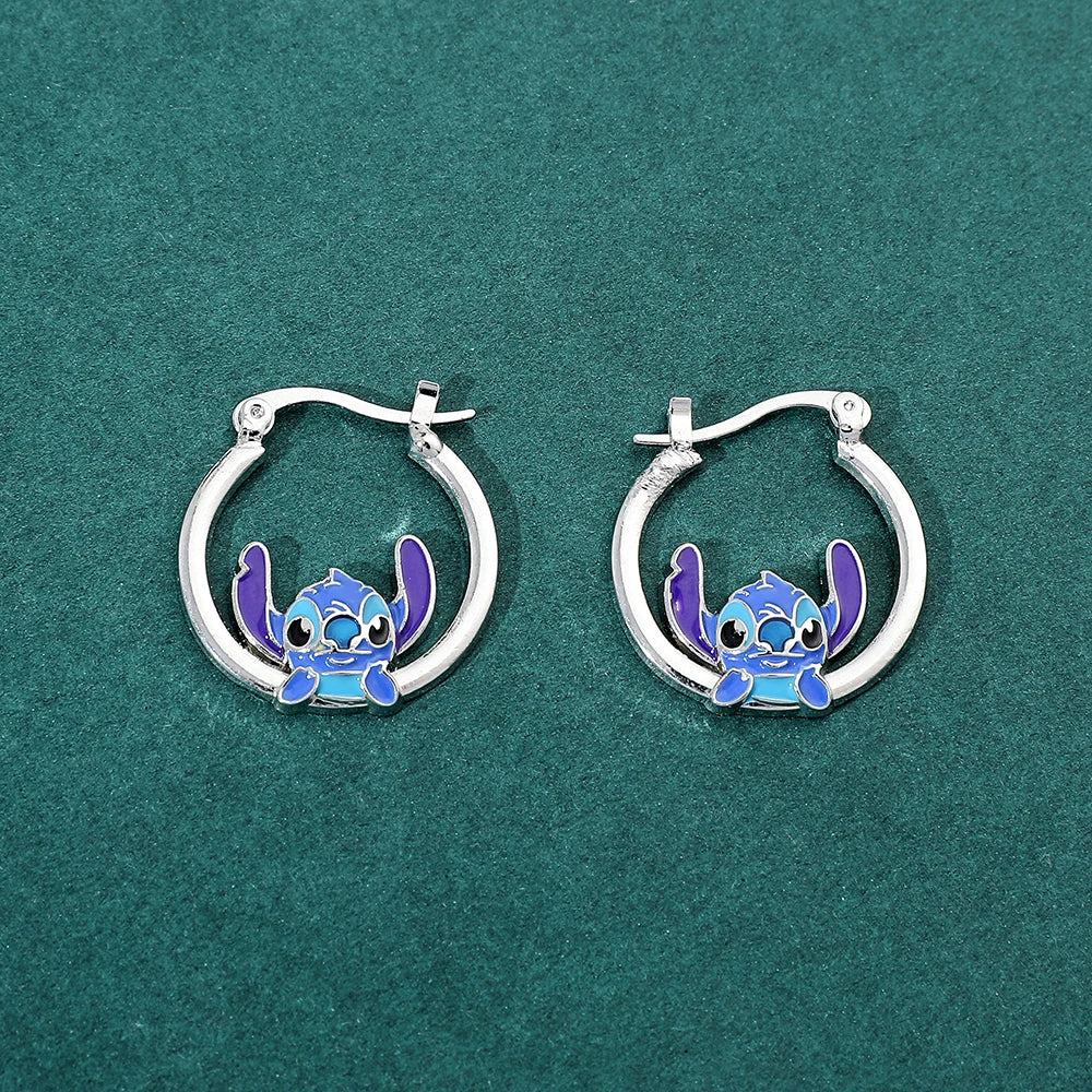 Silver Plating Stitch Earrings Lilo & Stitch Ear Pendant for Girl Party Gifts Accessories