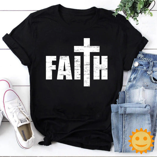 Faith Cross Christian Vintage T Shirt Jesus Lovers Religious Religion Funny