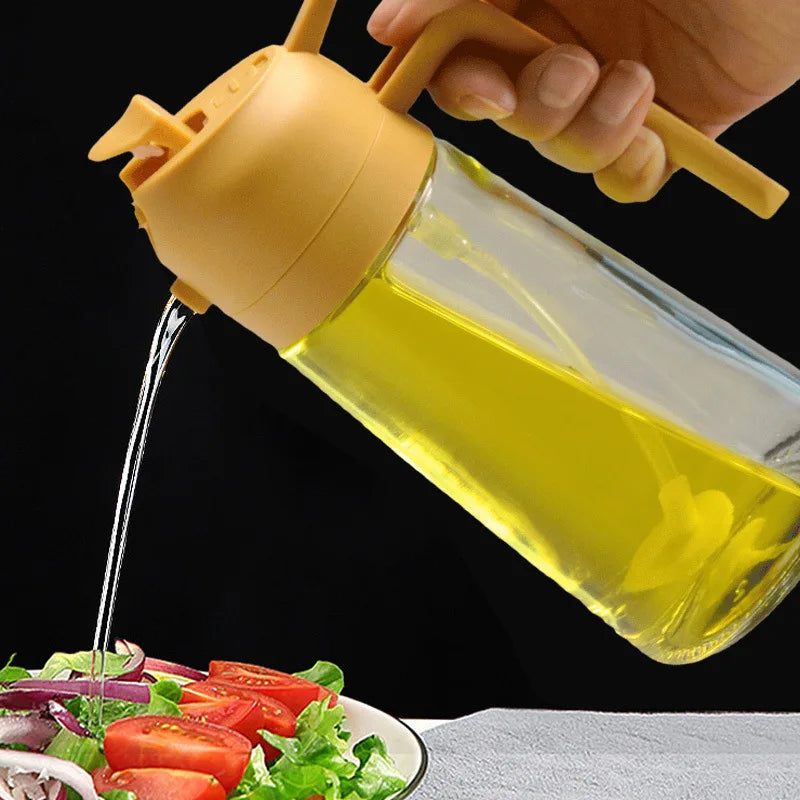 2in1 Glass Spray Oil Sprayer Bottle Spray Oil Dispenser Oil Jar Cruet BBQ Kitchen Baking Roasting Picnic Kitchen Tool