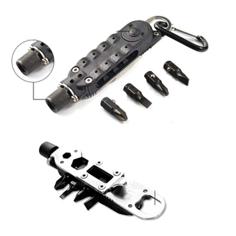 Multi-Function Small Screwdriver Set Mini EDC Tool Key-Shaped Slotted Screwdriver Keychain Pocket Repair Tool Survival Equipment