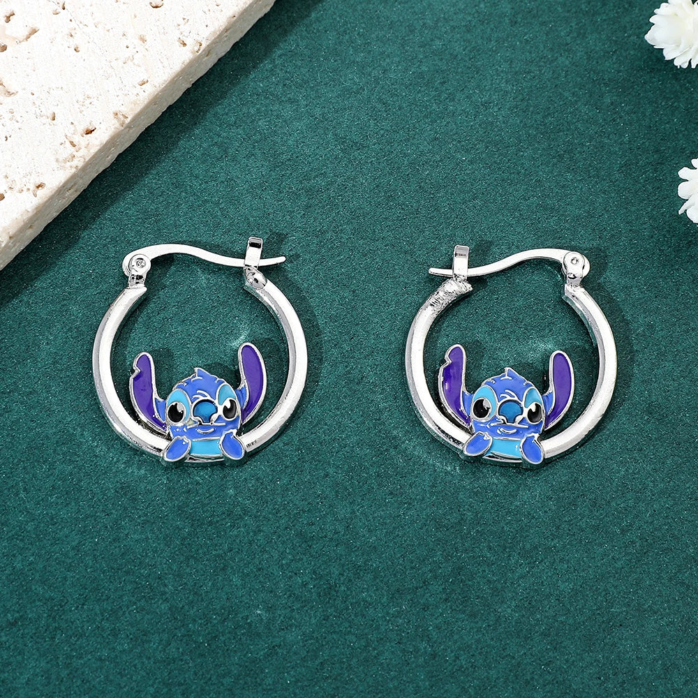 Silver Plating Stitch Earrings Lilo & Stitch Ear Pendant for Girl Party Gifts Accessories