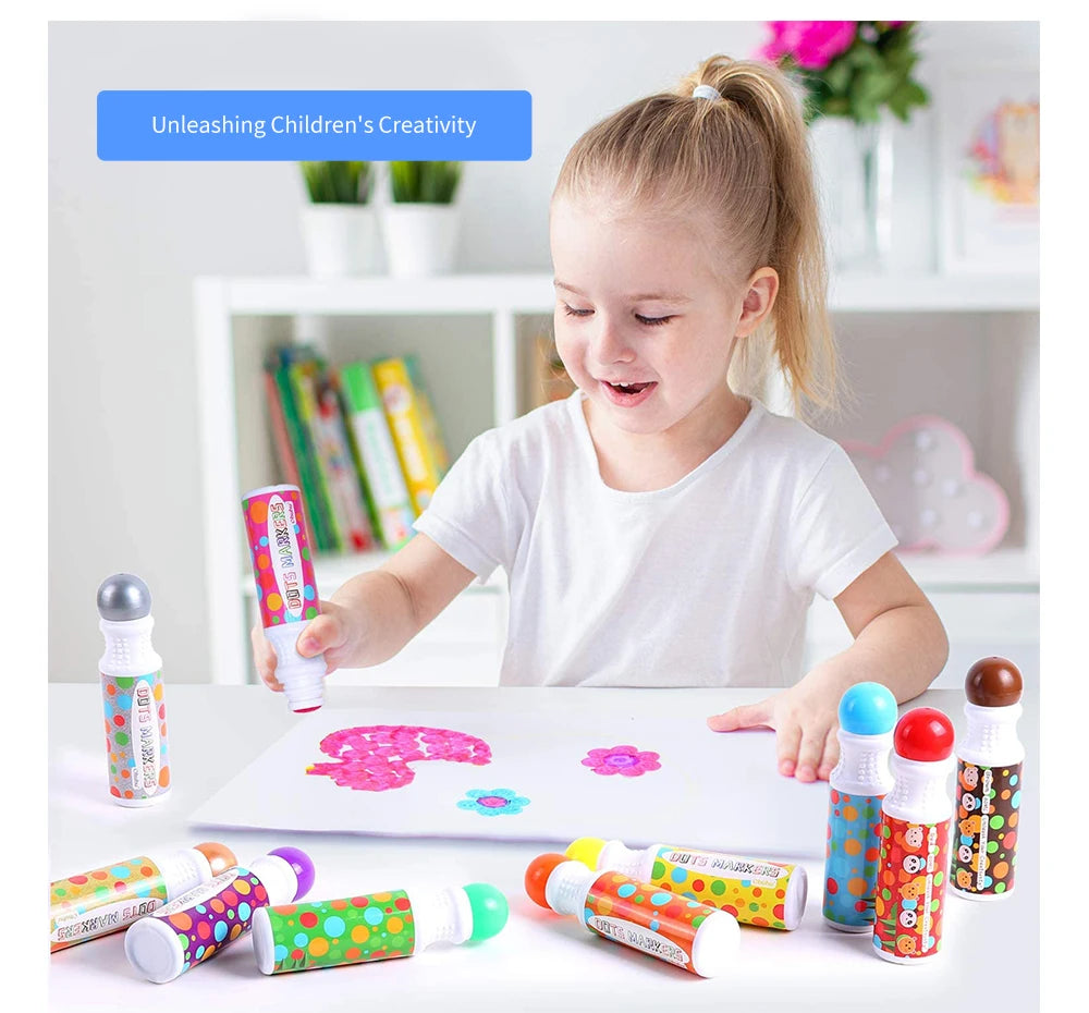 Ohuhu Washable Large Dot Makers Bingo Pen Mini Graffiti Flowing Pen Washable Paint Signature Pen Watercolor Pen Painting Tools