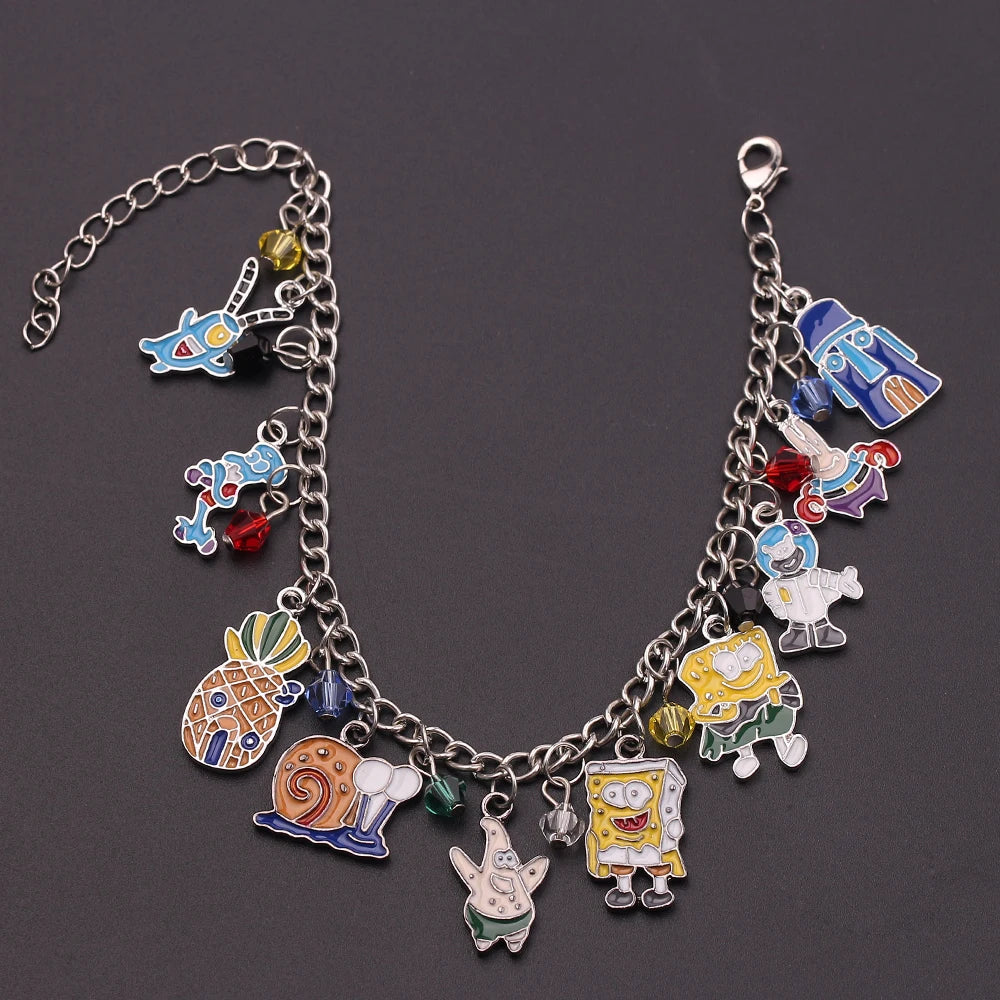 Cartoon Anime Charm Bracelet Cute Figures Pendant Accessories for Women Girl Gift Patrick Star Bracelets