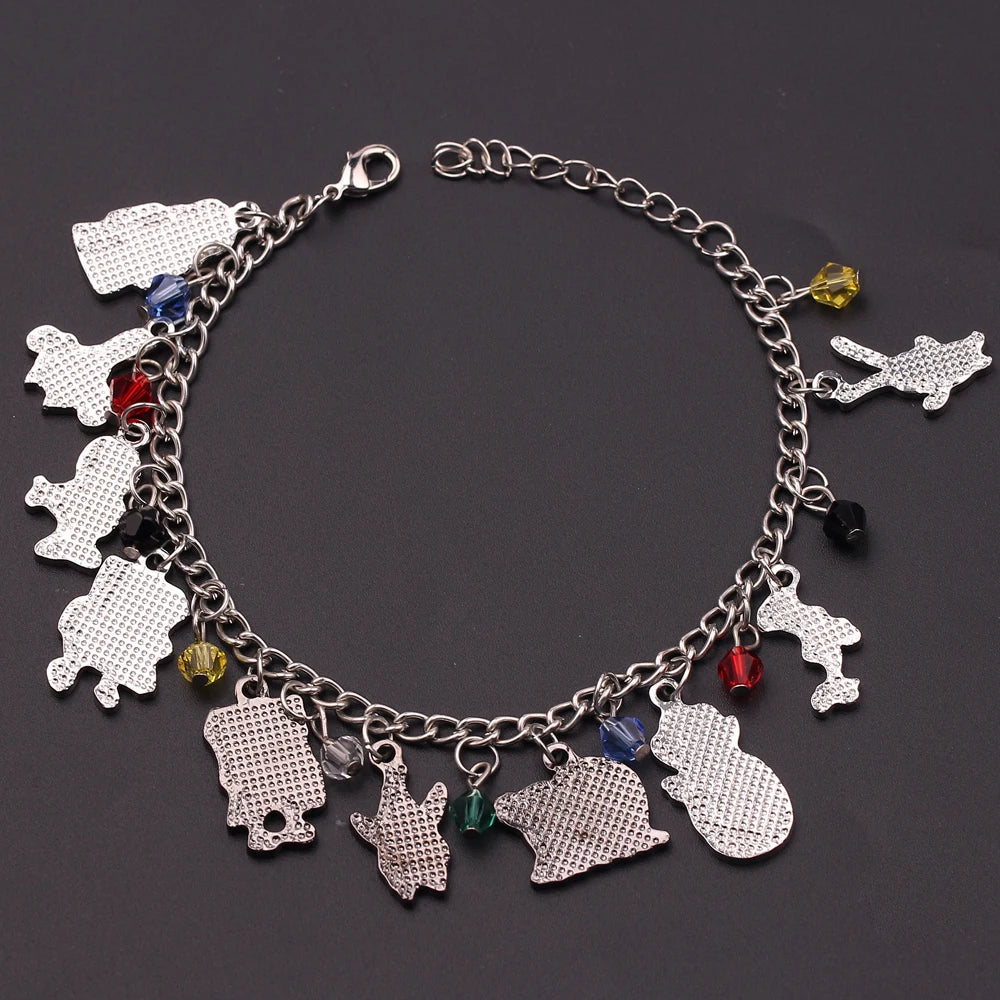 Cartoon Anime Charm Bracelet Cute Figures Pendant Accessories for Women Girl Gift Patrick Star Bracelets