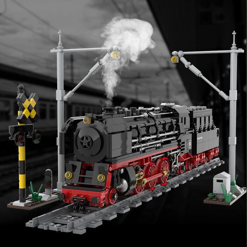 Creative City Technology Steam Train Transportation Model MOC 80019 Power Train Railway Building Blocks Toys Kids Birthday Gifts