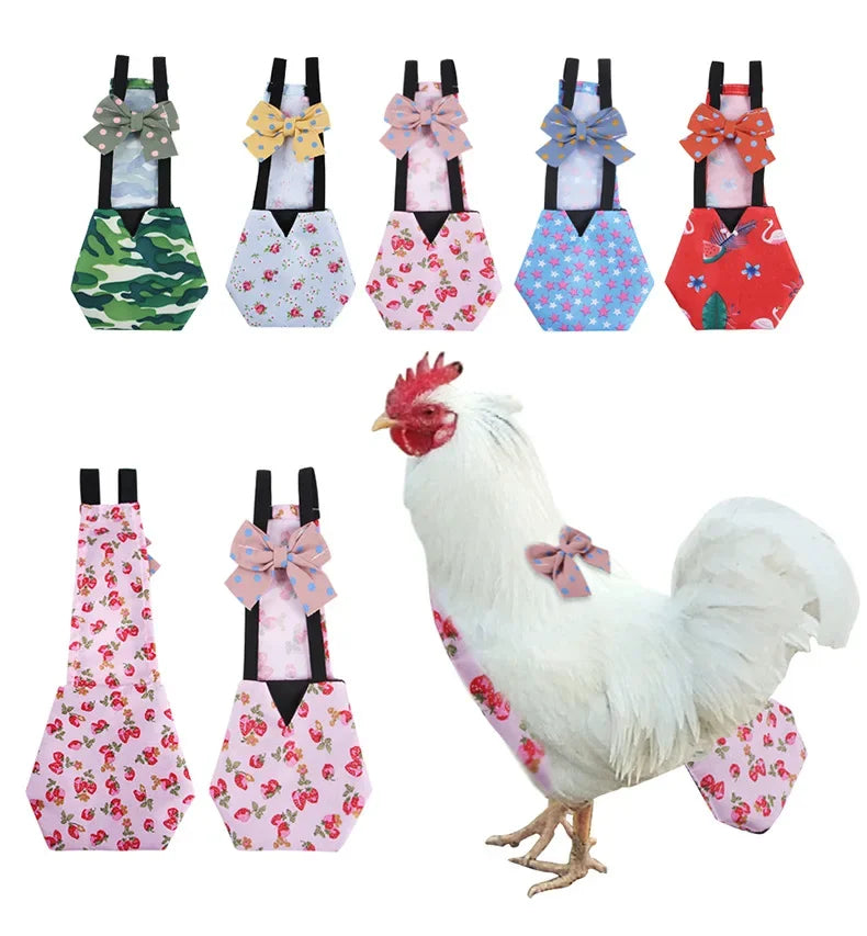 Pet Cloth Diaper for Farm Goose Duck Chicken Poultry Adjustable Washable Creative Bowknot Clothes Pet Mascotas Accessories DC05