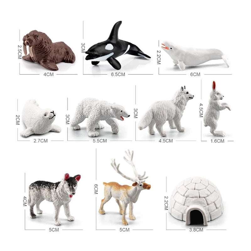 12pcs Simulation Farm Poultry Wild Animals Action Figures Model Rooster Pig Cow Sheep Horse Goose Collie Mini Toy for Children