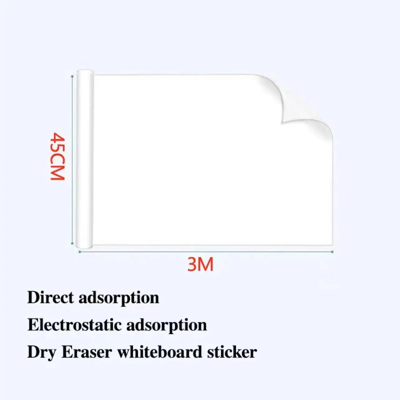 Whiteboard Wall Sticker - Premium Static Cling, No Damage to Wall, Easy to Clean and Reuse - Perfect for Home, School and Office