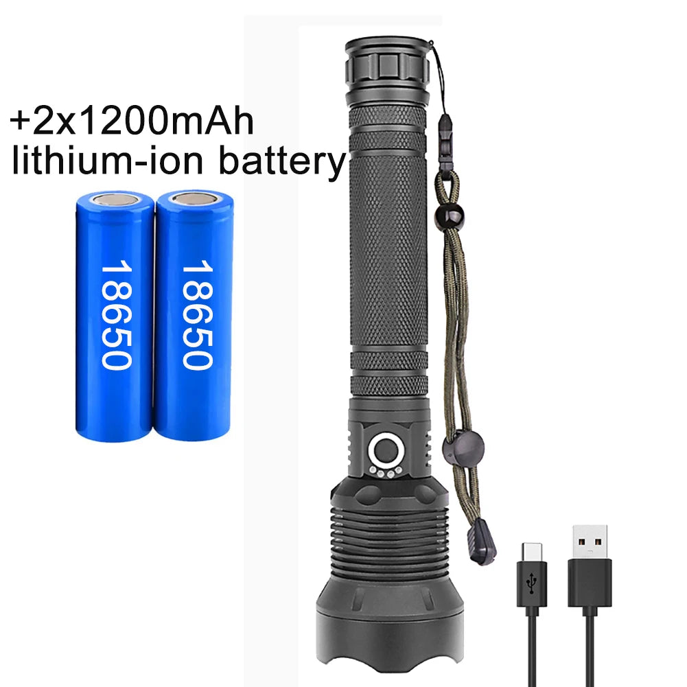 2000LM USB Powerful Flashlight Torch Super Bright Rechargeable Zoom LED Flashlight Camp Lamp Tactical Torch with/without Battery