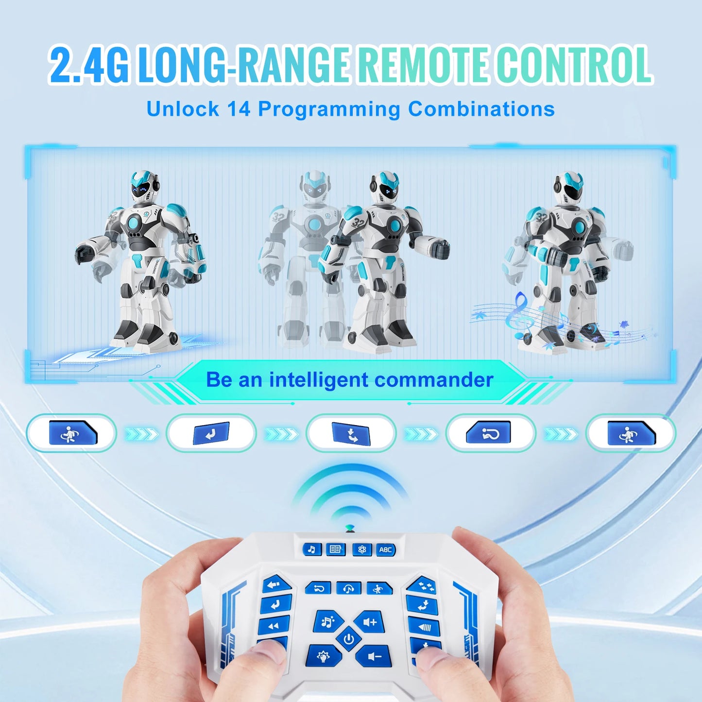 VEVOR RC Robot Toys Mechanical Combat Police Early Education Intelligent Robot Electric Singing Dancing Children's Birthday Gift