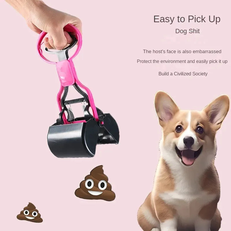 Pet Dog Pooper Scooper Long Handle Jaw Puppy Poop Dispenser Pooper Grabber Catcher Collector for Dogs Outside Poop Cleaner