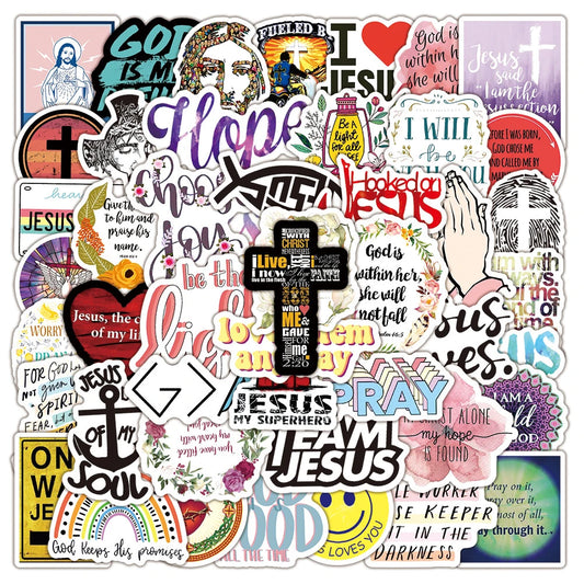 10/30/50PCS Bible Prayer Phrase Jesus Sticker Graffiti for Laptop Luggage Motorcycle Travel Lucky Faith Sticker Decals Wholesale