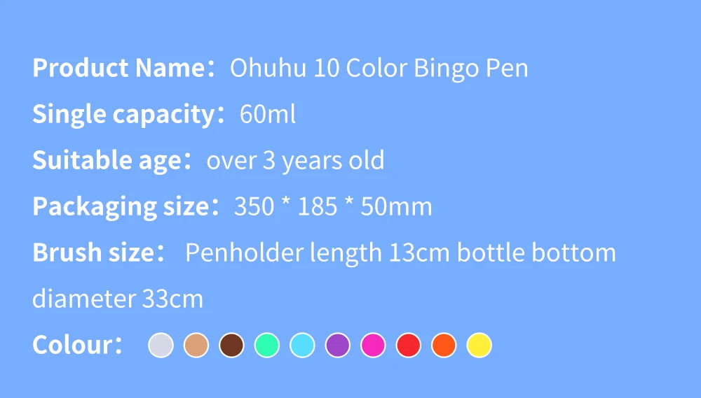 Ohuhu Washable Large Dot Makers Bingo Pen Mini Graffiti Flowing Pen Washable Paint Signature Pen Watercolor Pen Painting Tools