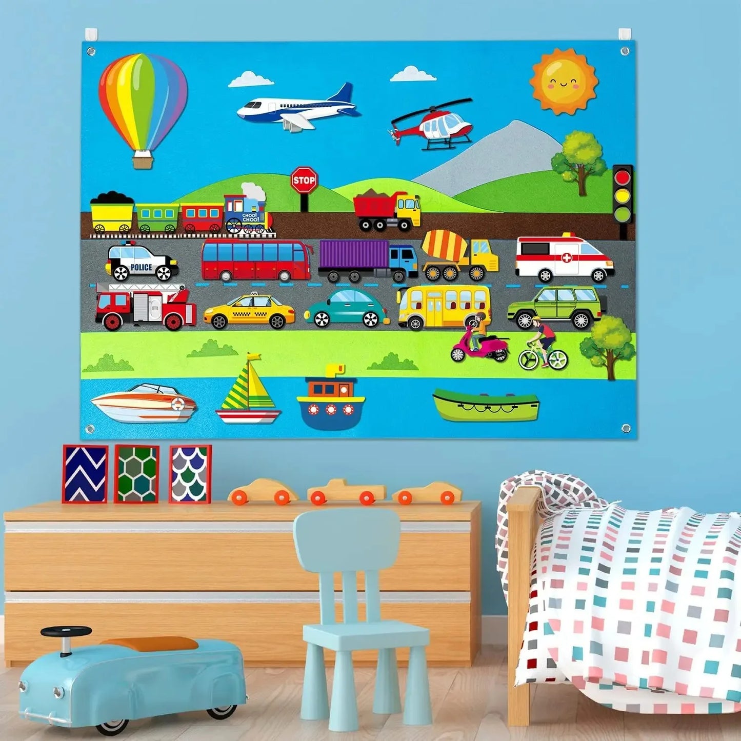 My Daily Calendar,Farm,Transportation Felt Story Board For Toddlers,Preschool Education Storytelling Montessori Toys for Kids