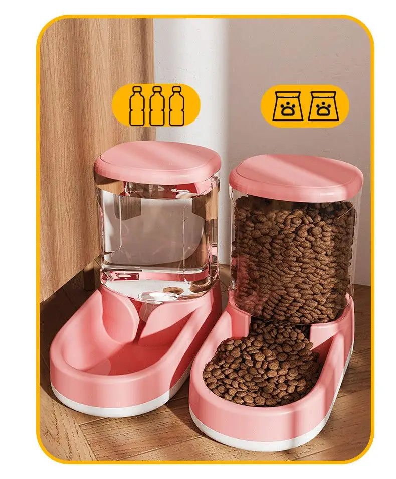 OUZEY Large Capacity Pet Feeder Automatic Water Dispenser For Cats Small Dog Food Bowl Pet Automatic Feeder Drinker Water Bowl