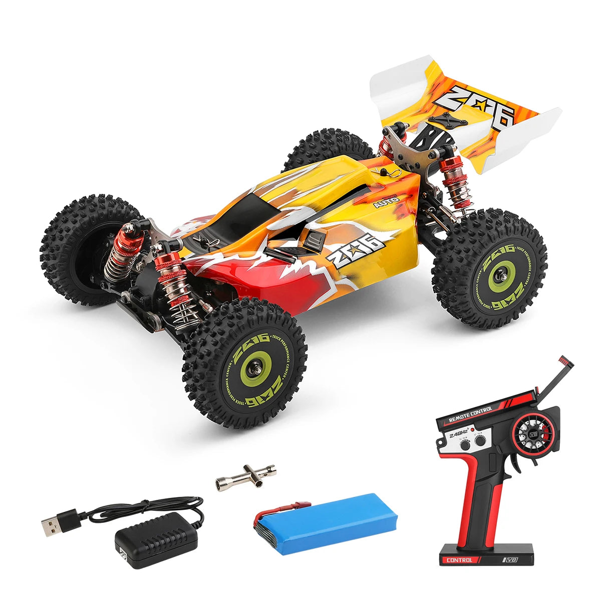 Wltoys XKS 144001 RC Car 75km/h Remote Control Car Off-Road Car High Speed 1/14 2.4GHz Racing Car 4WD RTR with Metal Chassis