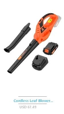 Electric Cordless Leaf Blower 650CFM 180MPH Variable Speed 21V 2x6.0Ah Battery Powered Ultimate Control Lightweight Shoulder