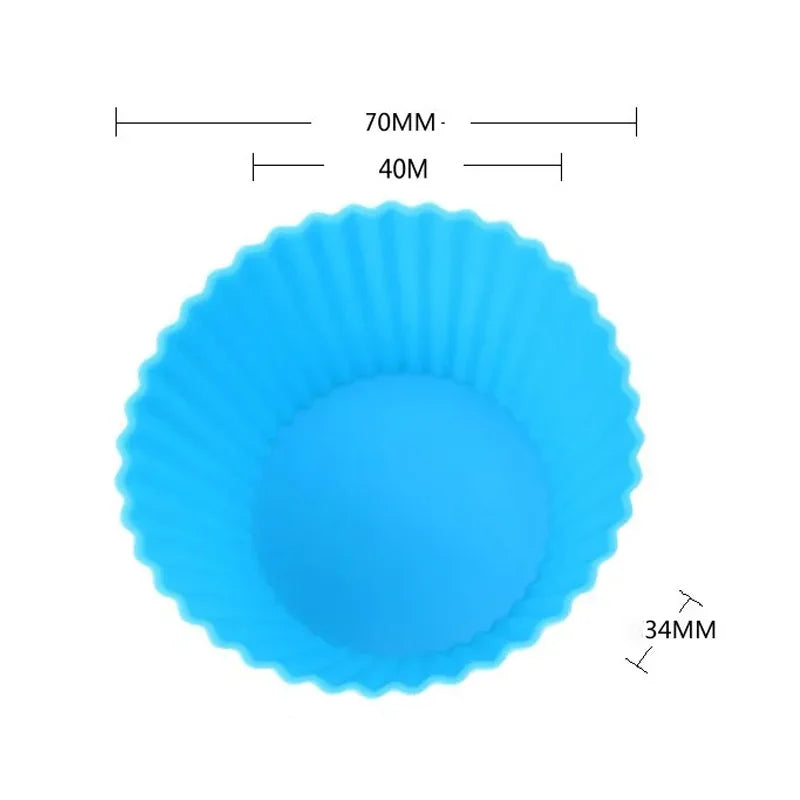 12pcs/lot Silicone Cake Mold Round Heart Shape Muffin Cupcake Baking Molds Home Kitchen Bakeware BPA Free