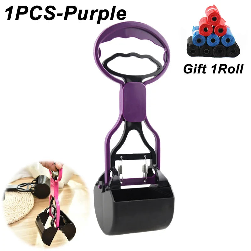 Pet Dog Pooper Scooper Long Handle Jaw Puppy Poop Dispenser Pooper Grabber Catcher Collector for Dogs Outside Poop Cleaner