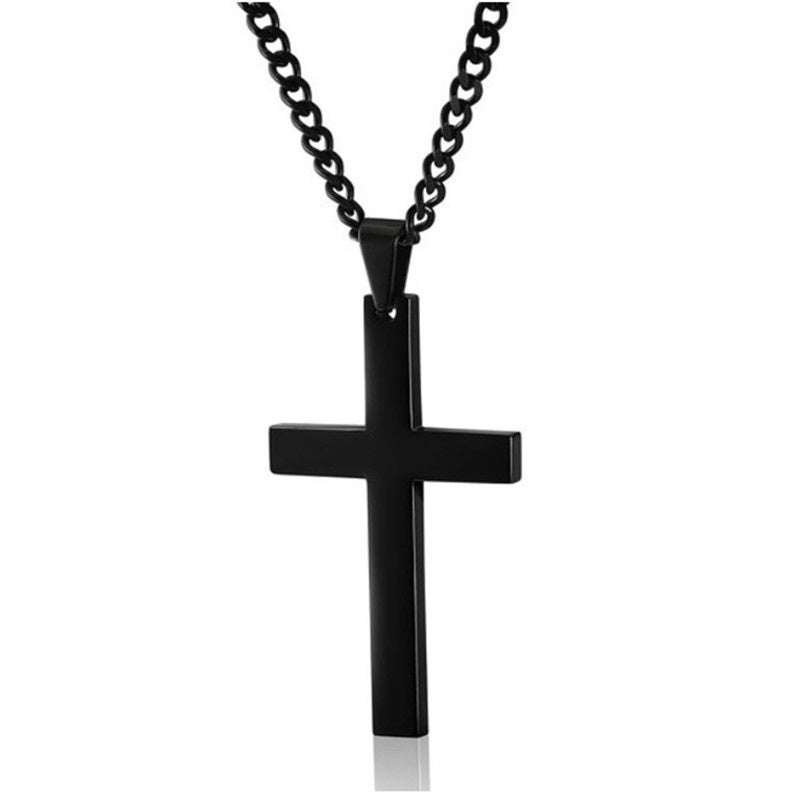 Stainless Steel Cross Necklace for Men Vintage Cross Pendant Necklace Prayer Cross Necklace Jewelry Wedding Gift Faith Gifts