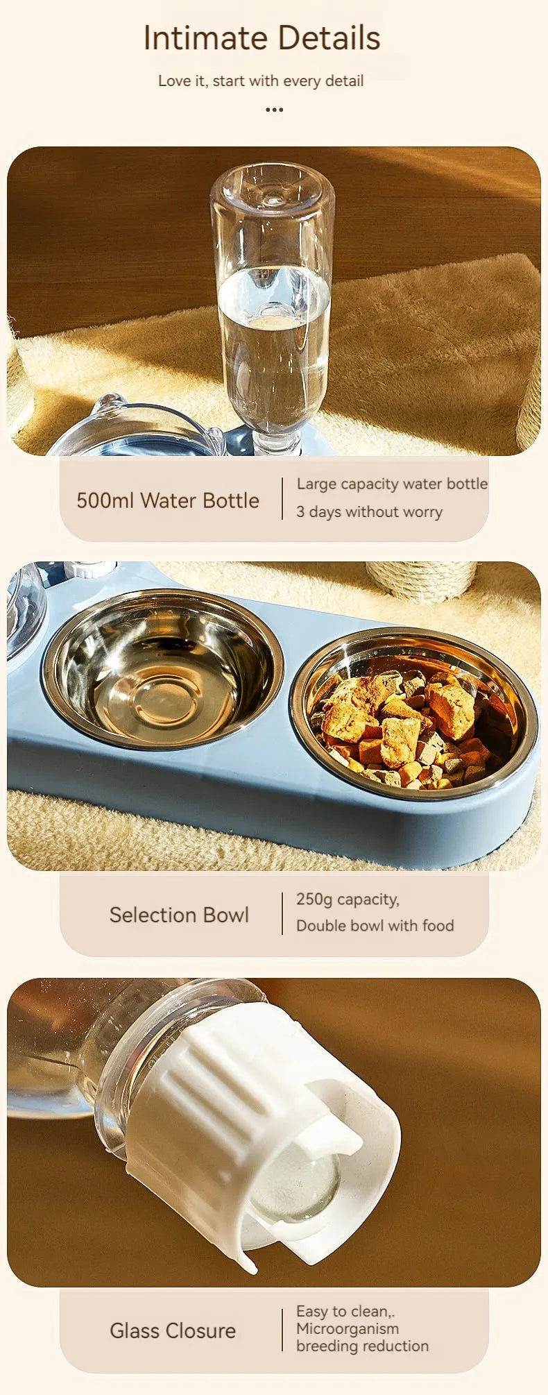 Pet Supplies Cat Drinker Automatic Feeders Food Bowl Dishes Water Fountain Cat Kibble Dispenser Pet Accessories Goods For Cats