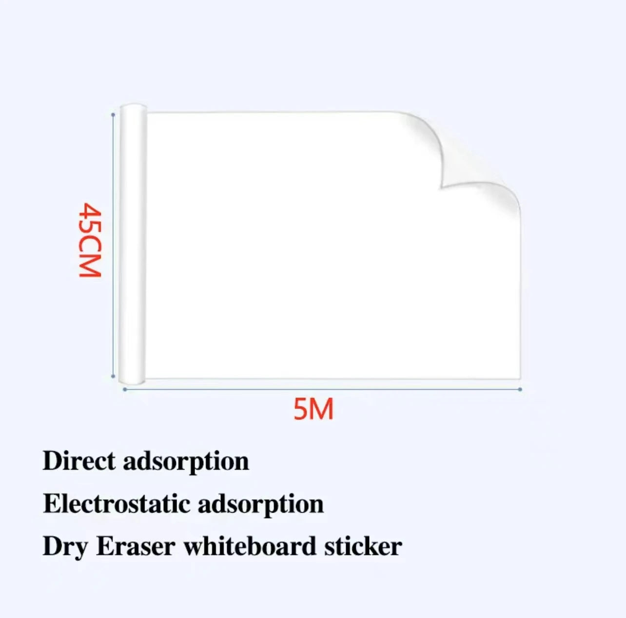 Whiteboard Wall Sticker - Premium Static Cling, No Damage to Wall, Easy to Clean and Reuse - Perfect for Home, School and Office