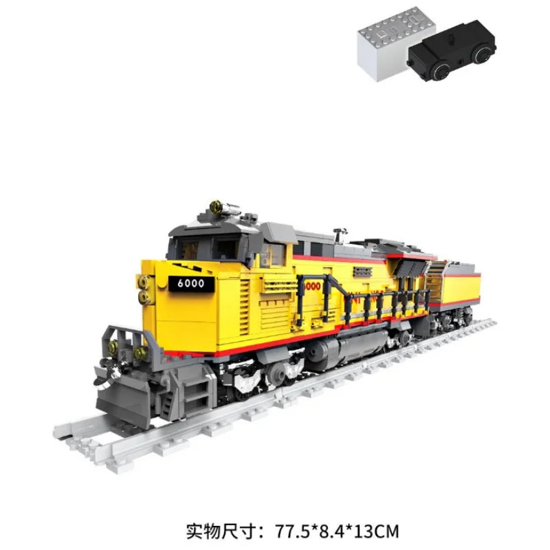 Creative City Technology Steam Train Transportation Model MOC 80019 Power Train Railway Building Blocks Toys Kids Birthday Gifts