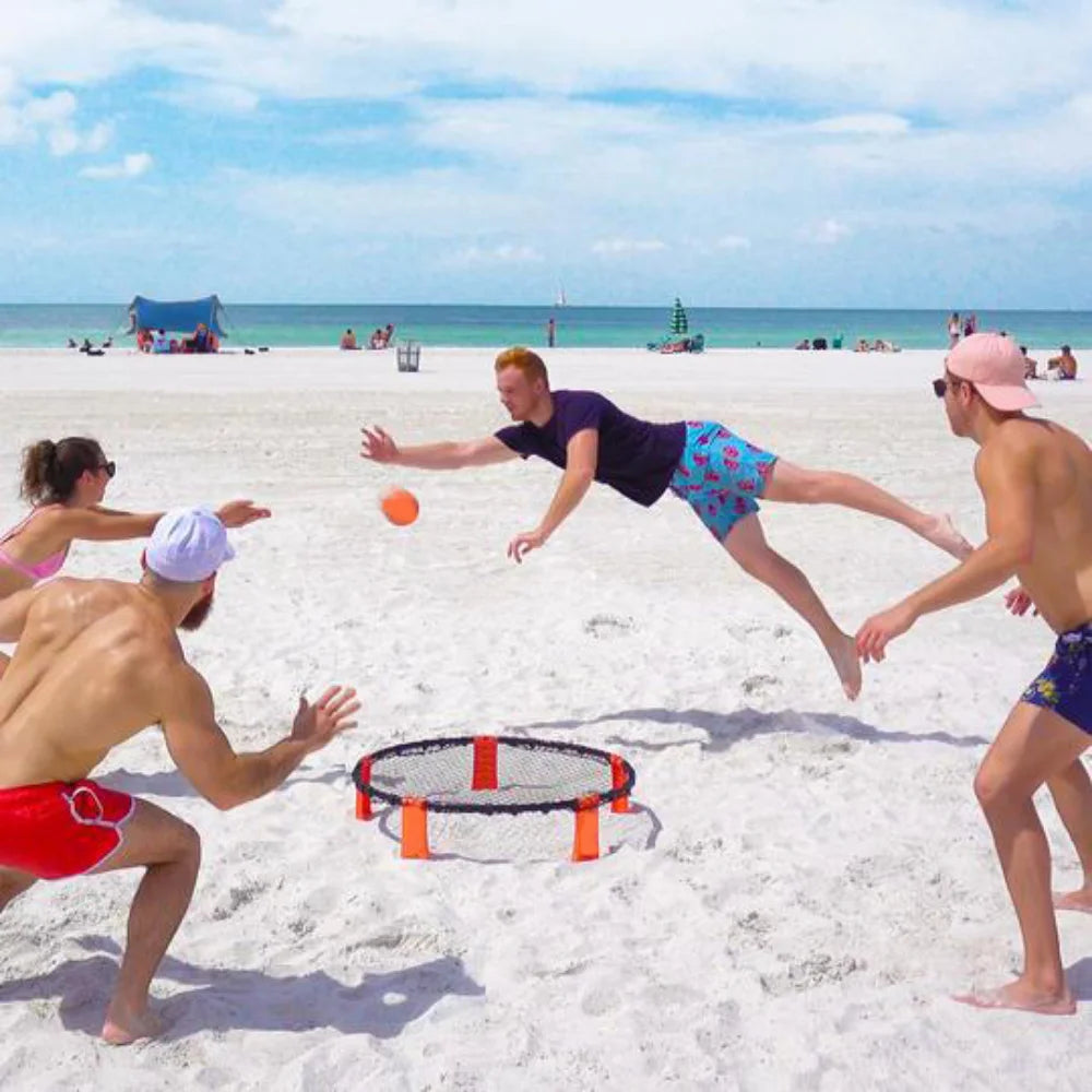 Beach Volleyball Ball Mini Game Set Outdoor Team Sports Lawn Fitness Equipment With 3 Balls Volleyball Net Volleyball Set